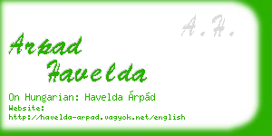 arpad havelda business card
